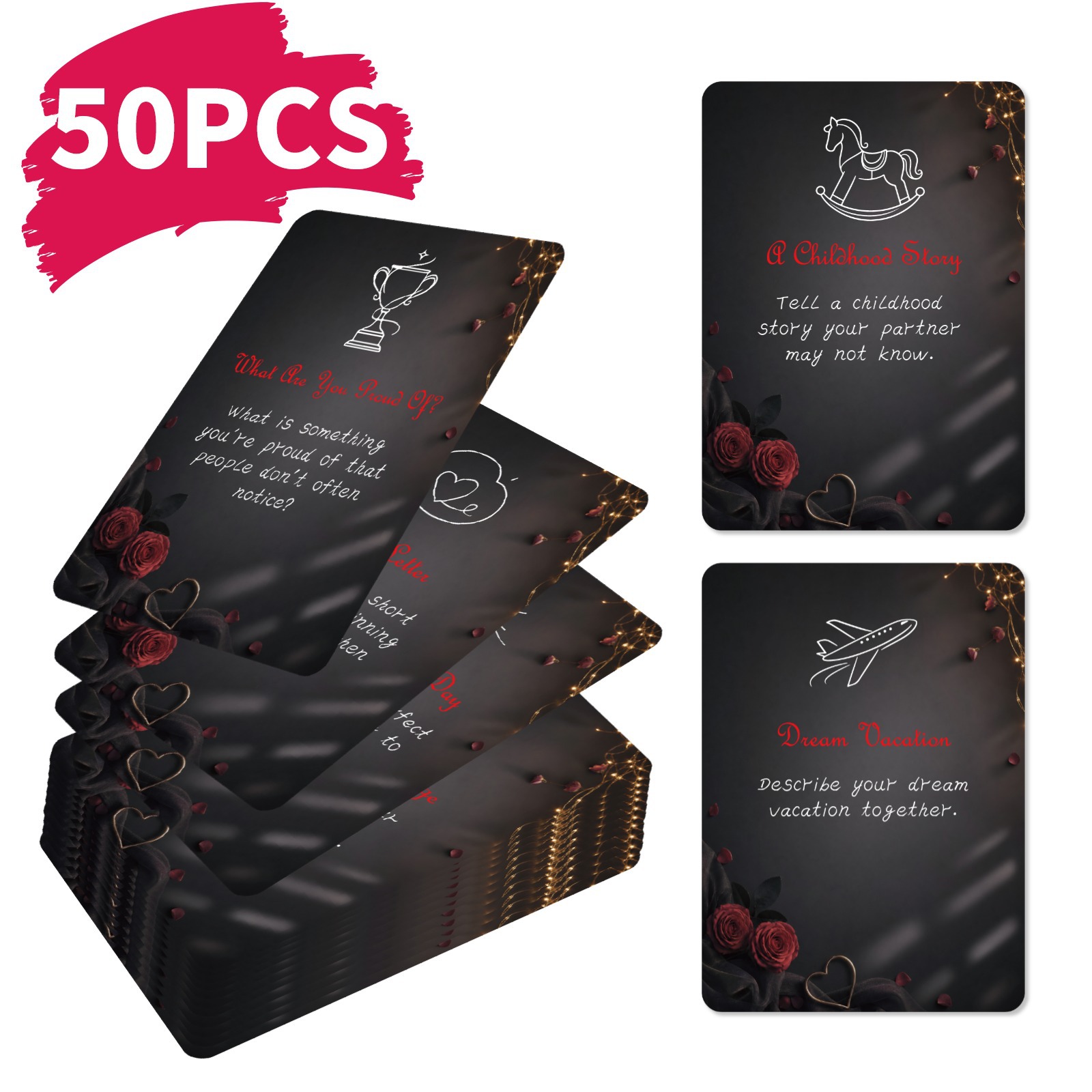 Board Game For Couple - 50 Cartas de Desafio Romântico para