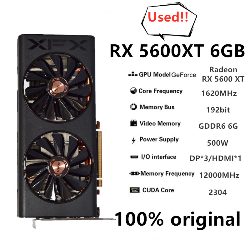 XFX original RX 5600XT 6G Game - Board Game Vr avaliação e preço